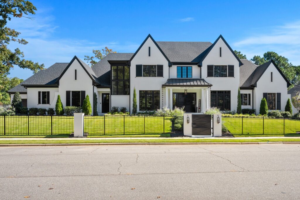 Front elevation at The Heritage House, a custom home built by Loyd Builders in Raleigh, NC