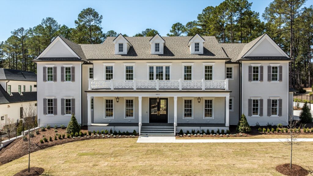 Front Elevation at The Meadowbrook, a custom home built by Loyd Builders in Raleigh, NC