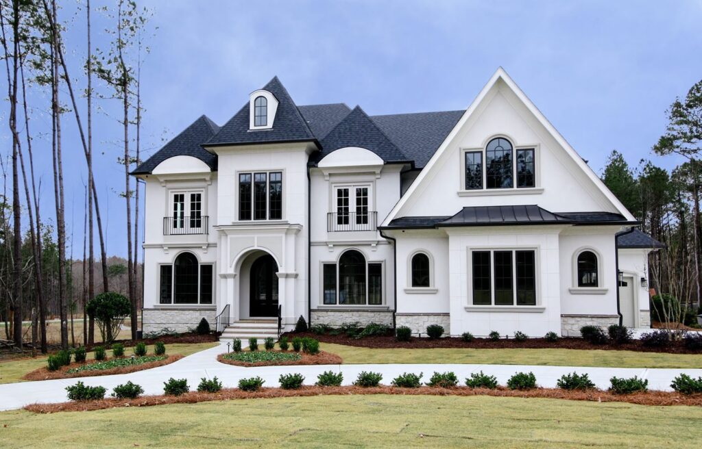 Front elevation at Valmont, a custom home built by Loyd Builders in Durham, NC